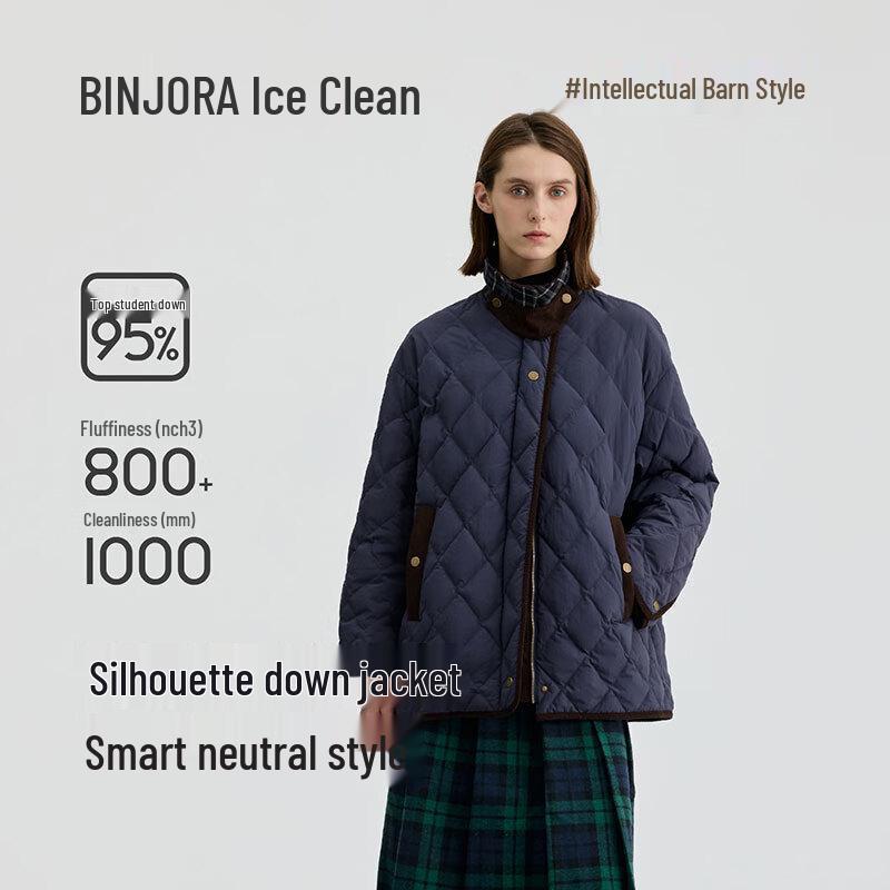 BINJORA 2025 Unisex 95% Duck Down Lapel Short Jacket