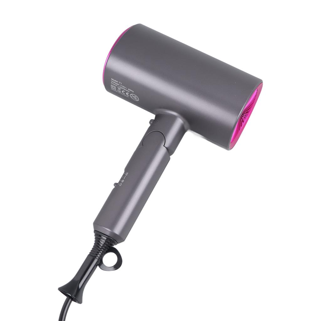 Electric Hair Dryer Folding T Shape Grey 1200W Blow Dryer for Home Salon Travel