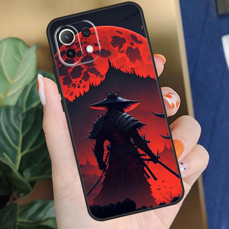 Japan Ninja Samurai Red Sun Case For Xiaomi 15 14 Ultra 13T 14T 15T Pro 17 Pro Max POCO X7 Pro X5 X6 F5 F6 F7 F8 Coque