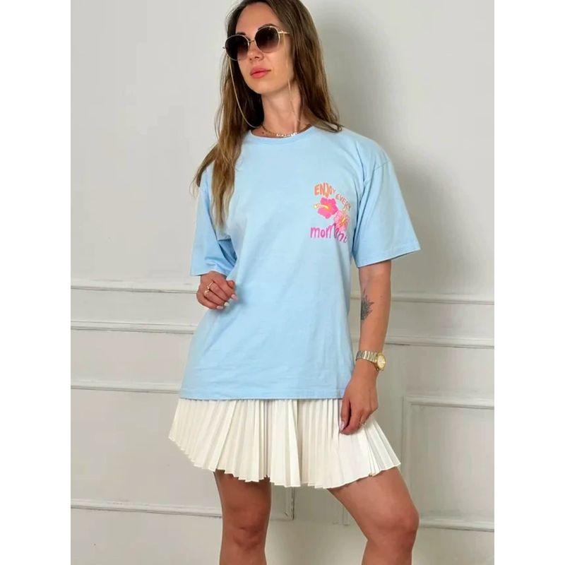 New Printed T-shirt Western Style New Fashion Casual Loose round Neck Print Short sleeve T-shirt Top