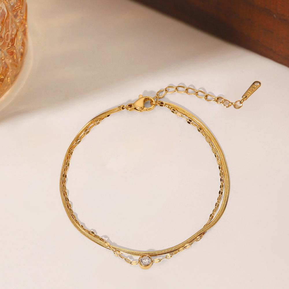 2025 Women's Titanium Steel Anklet – Light Luxury, 18K Gold-Plated, Fade-Resistant