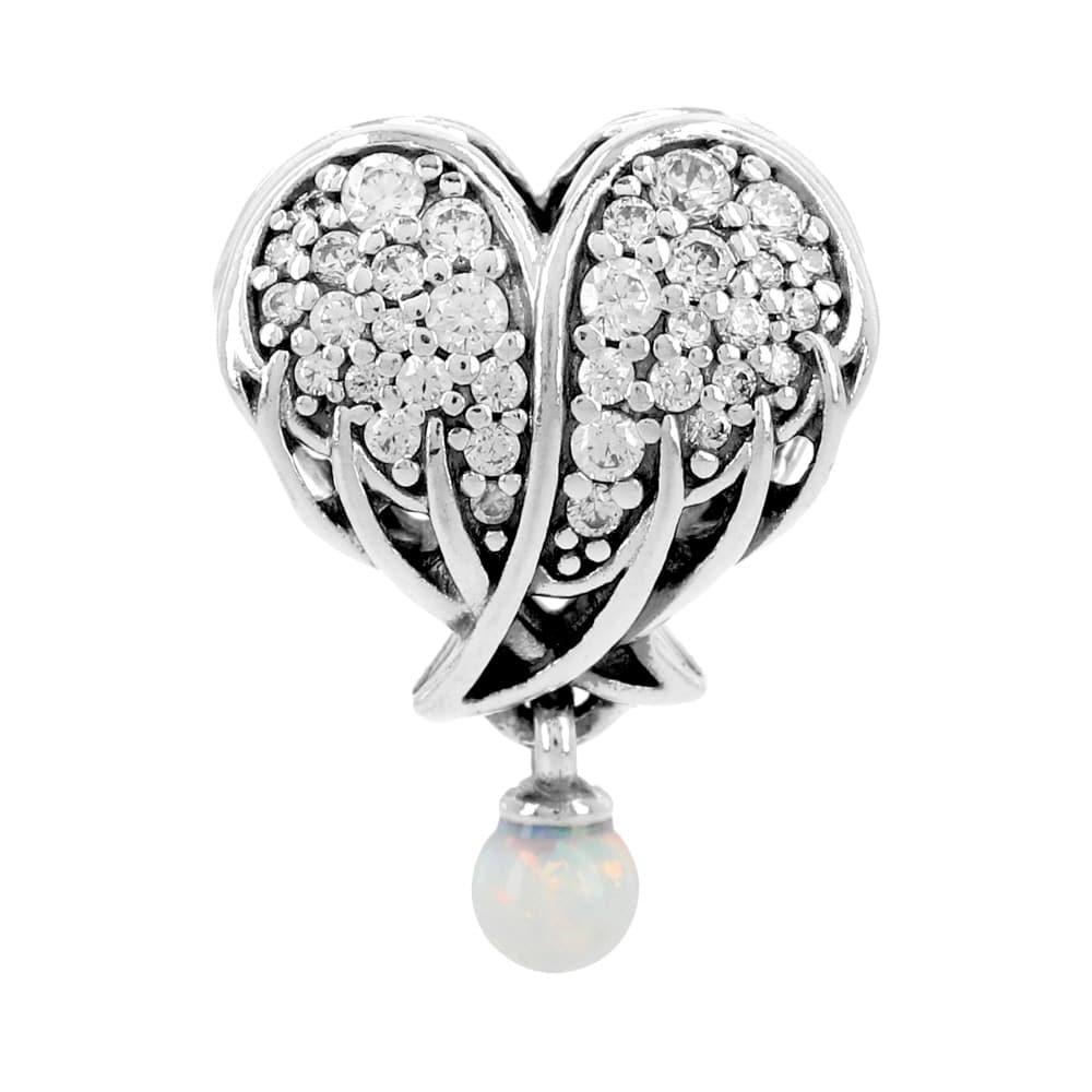 

Pandora Sparkling Angel Wings Heart Silver Charm 792980c01 792980C01