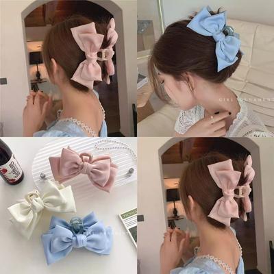 New Oversized Bow Grab Clip Cute Sweet Back Head Hairpin Women's Spring and Summer Large Shark Hairpin High-grade Headwear