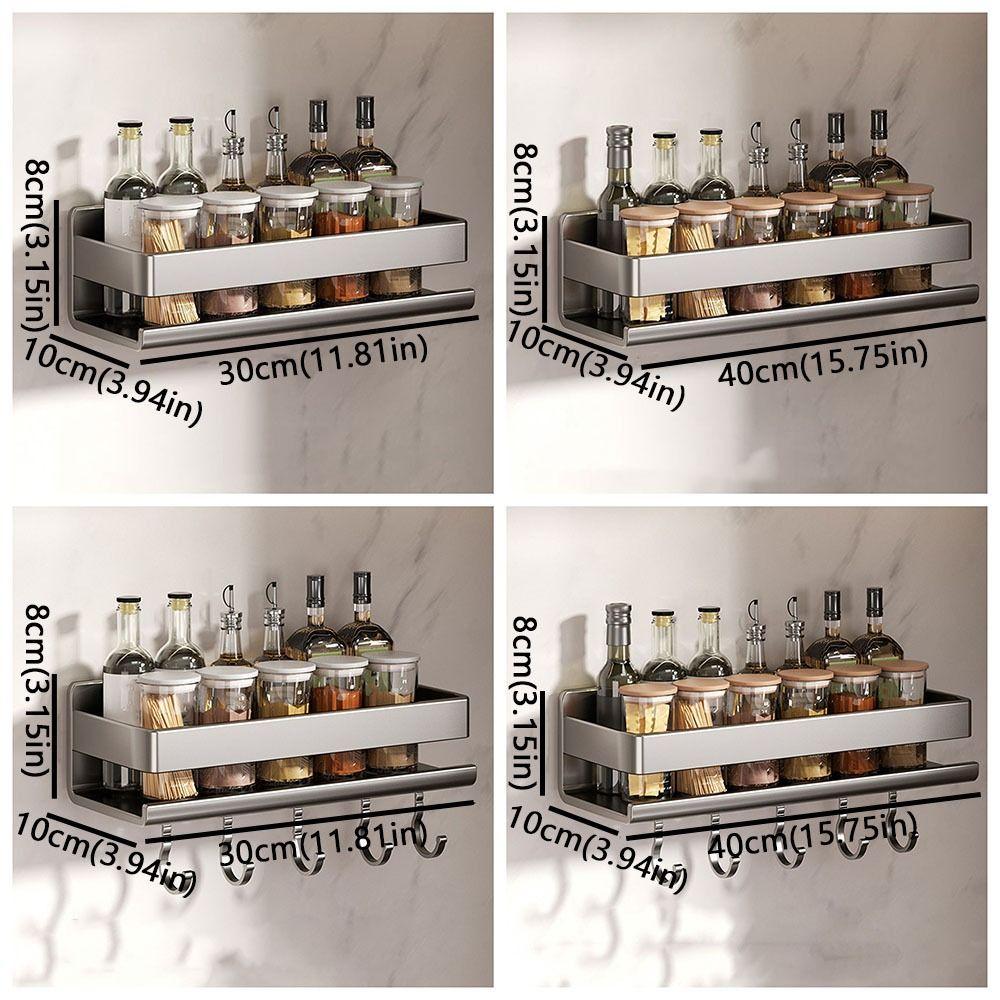 Wall Mounted Kitchen Storage Rack Moisture Resistant Wall Rack Spice Rack  Shower Wall