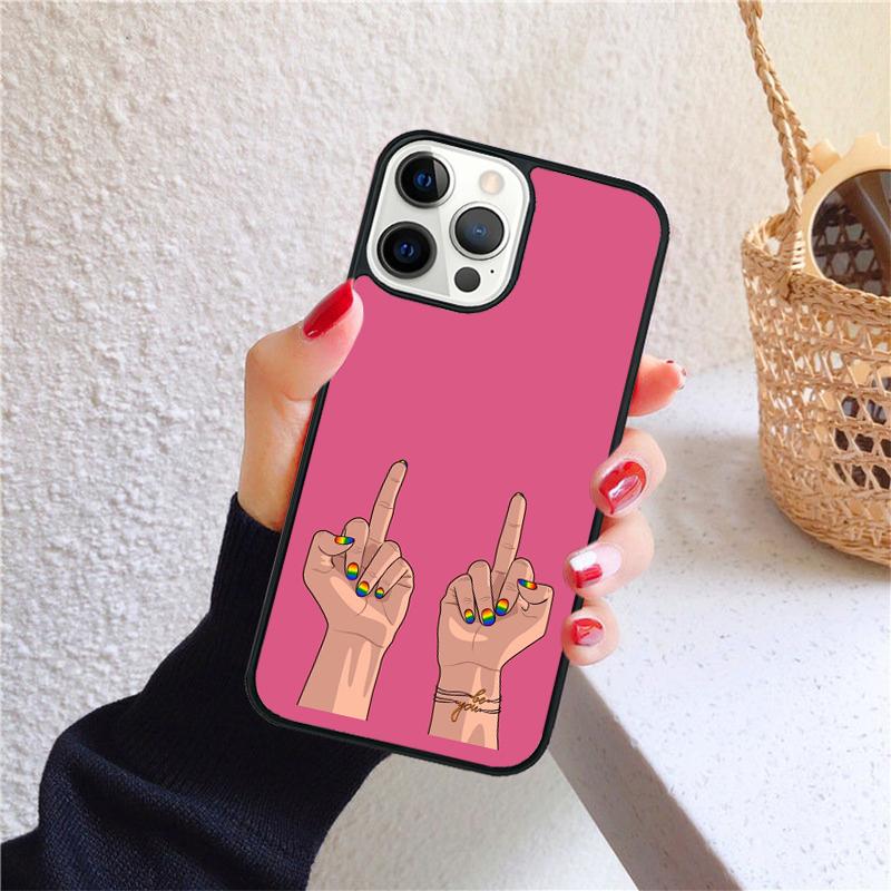 Rainbow Gay LGBT Finger Phone Case for iPhone 17 Air 16 Coque 15 14 12 13 PLUS 11 PRO MAX Back Cover Fundas Shell