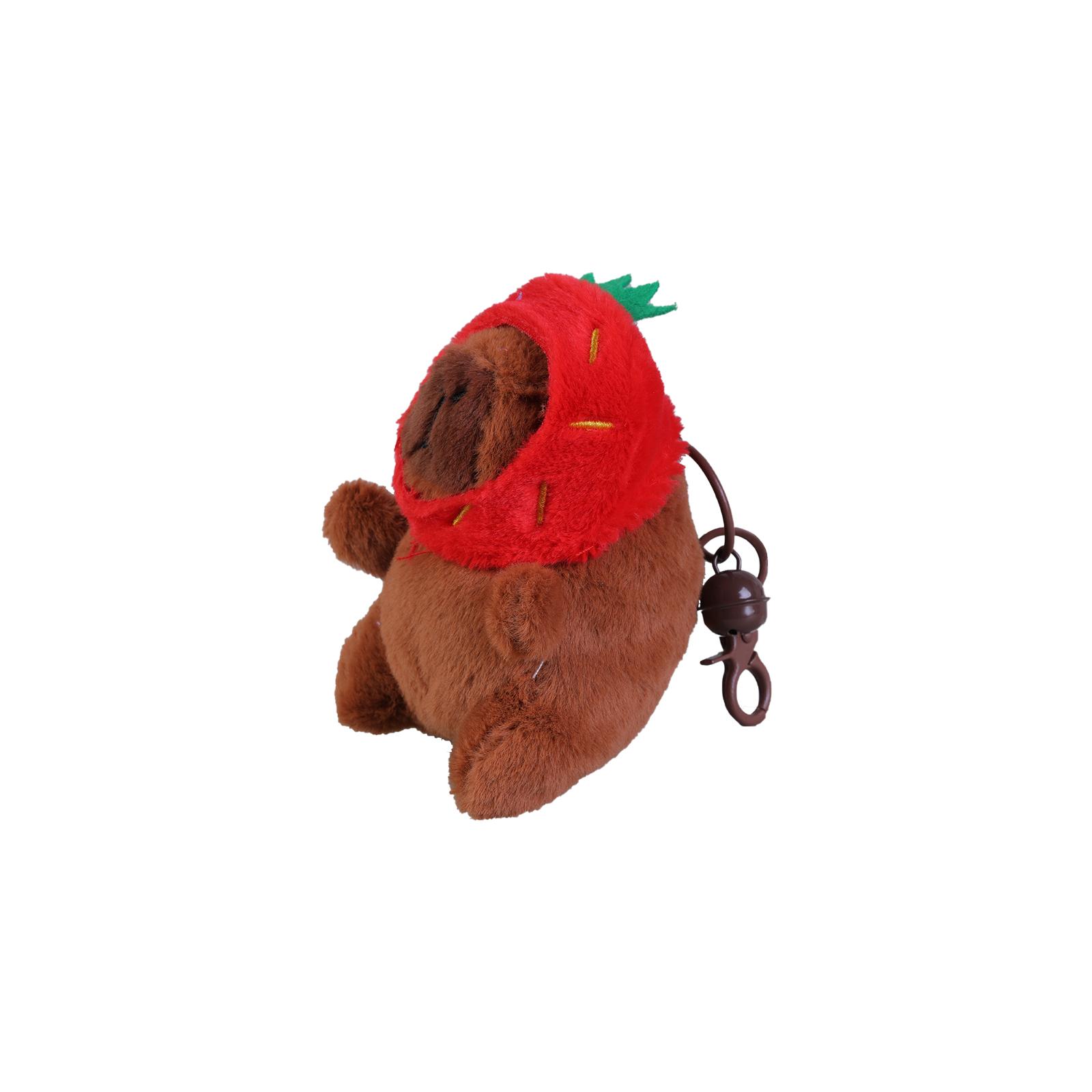 

Милый плюшевый брелок Capybara с узорами в виде клубники, мягкий и портативный брелок для ключей, подвеска для сумок или ключей