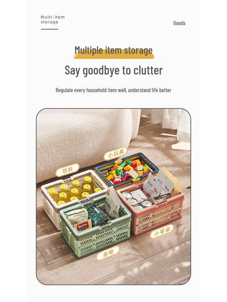 Collapsible Multifunctional Storage Basket for Kitchen, Shopping, and Picnic