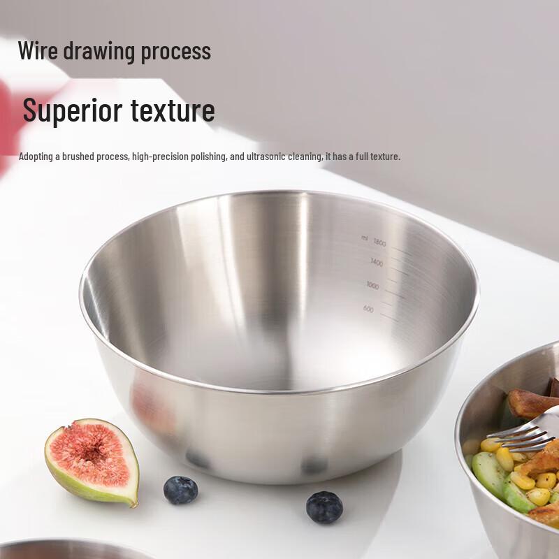 Chahua 304 Stainless Steel Mixing Bowl with Measurements