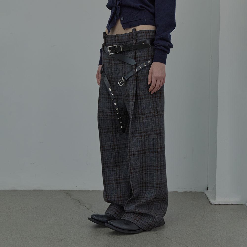 LCDC™ Belted Tailored Trousers_Checked (Brown)