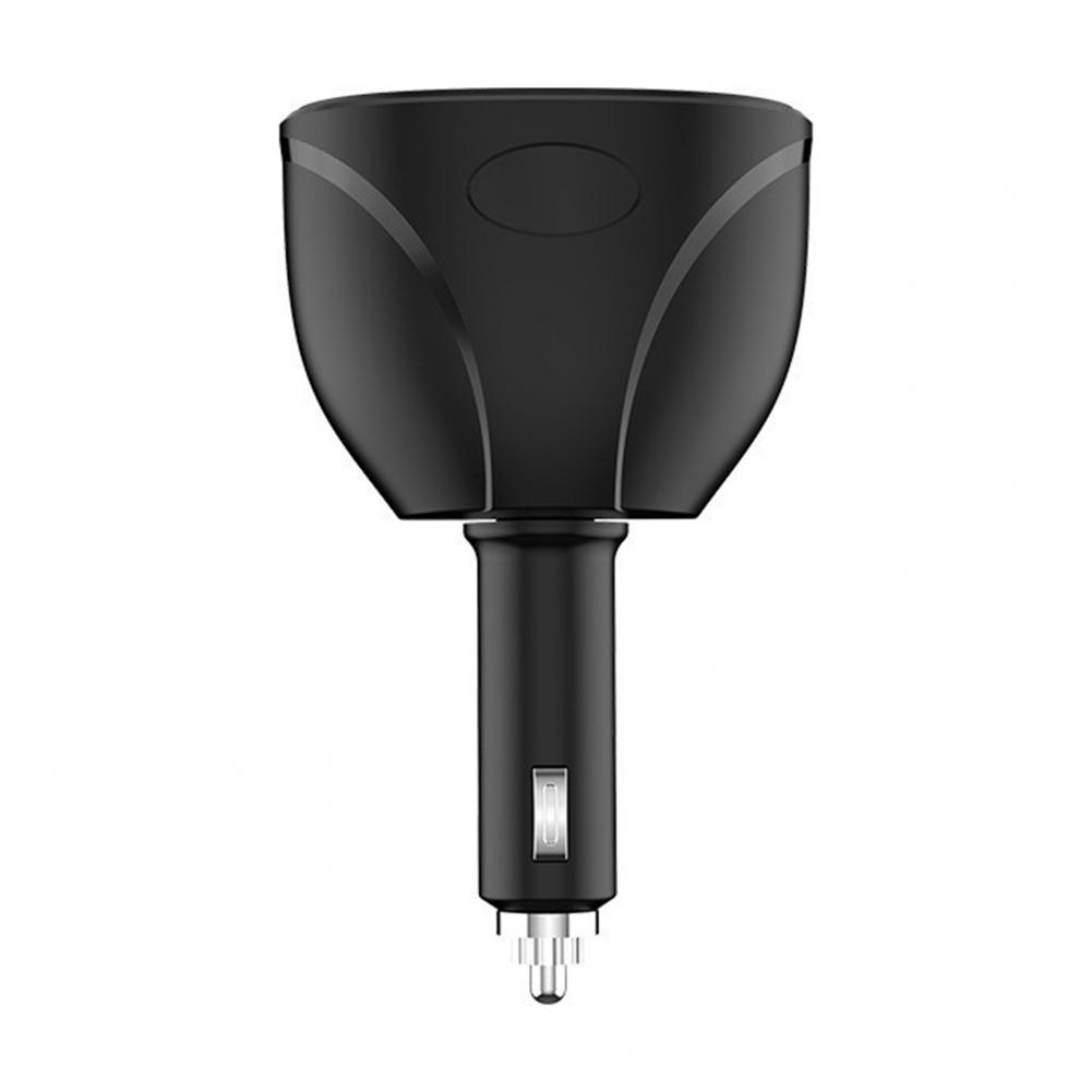 

USB Car Charger Power Adapter with Digital Display Quick Charge Multiple Ports Intelligent Chip Igniter Splitter for Safe Chargi чорний