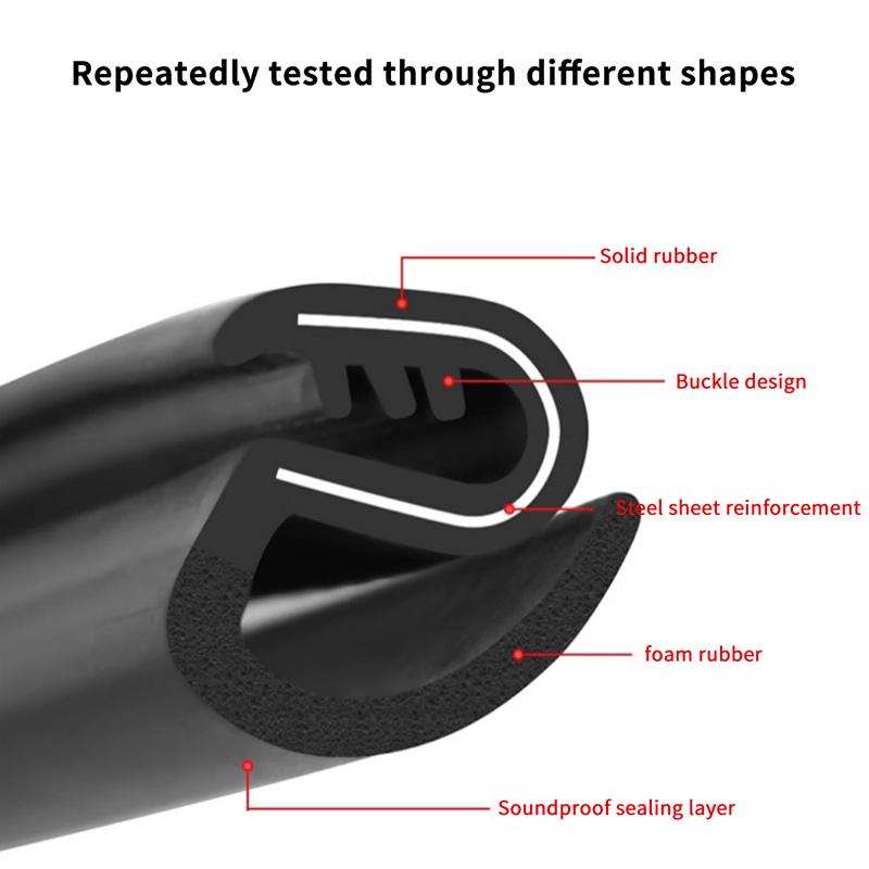 1 Piece Auto Sealant Strips 80Cm Car Door Edge Seal Strip Rubber B-Pillar Weatherstrip Soundproof Dustproof Car Accessories