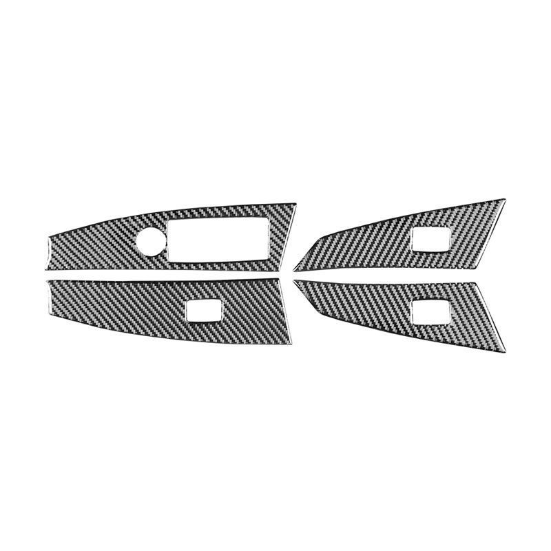Carbon Fiber Car Power Window Switch Lifter Buttons Panel Interior Decoration Sticker Accessories For BMW 5 Series E60 2004-2007