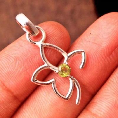 Přívěsek Reiki, Přívěsek s peridotem, Přívěsek list 925 Sterling Silver šperky, Dárek ke Dni matek, stříbrný přívěsek