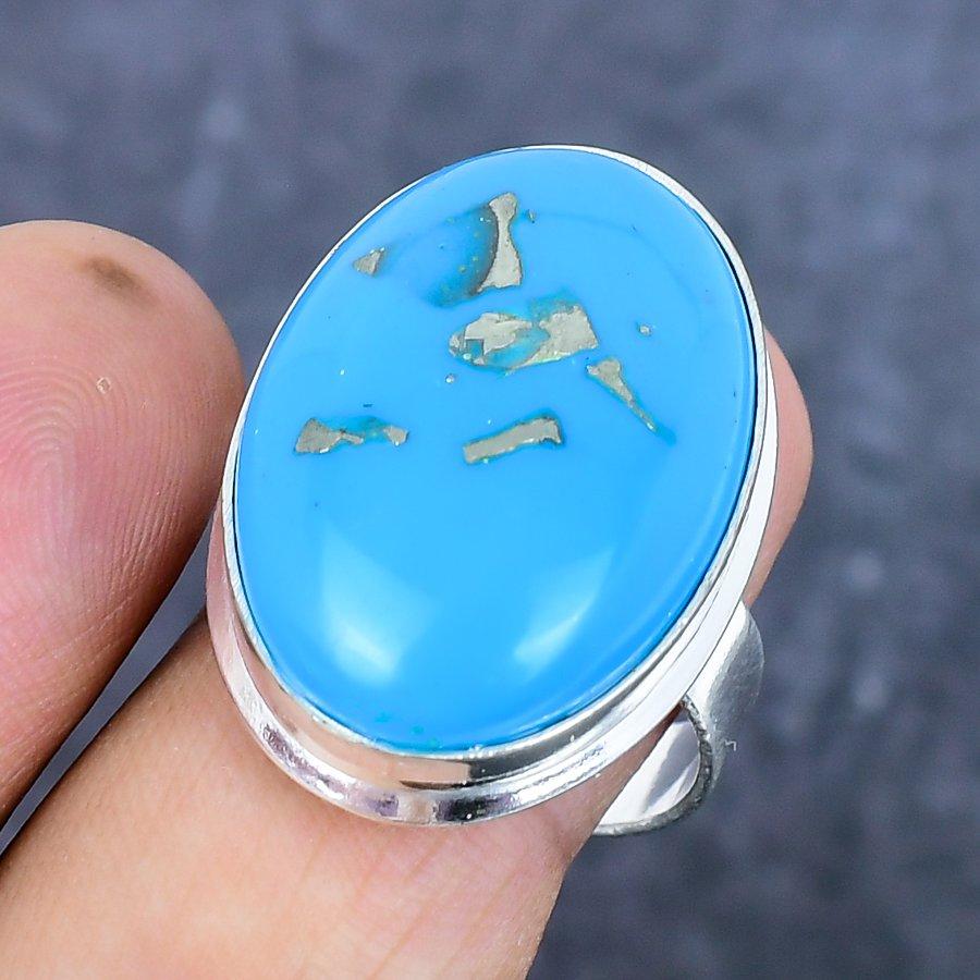 Arizona Turquoise Gemstone 925 Sterling Silver Jewelry Ring Size 9