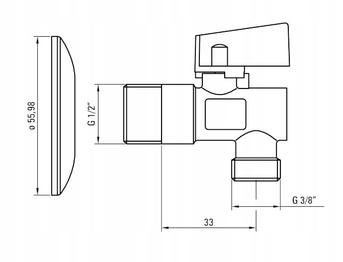 Angle ball valve for faucet with filter 12 38
