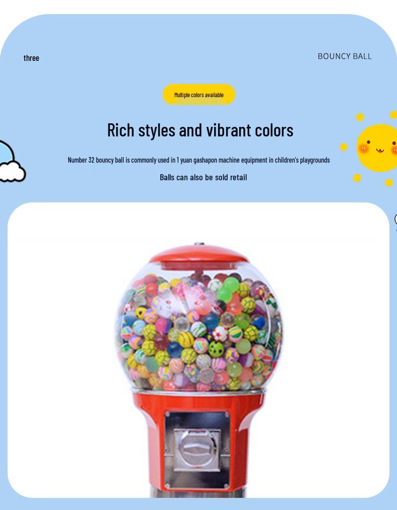 No. 32 Assorted Rubber Bouncy Balls - 100-Piece Toy Set