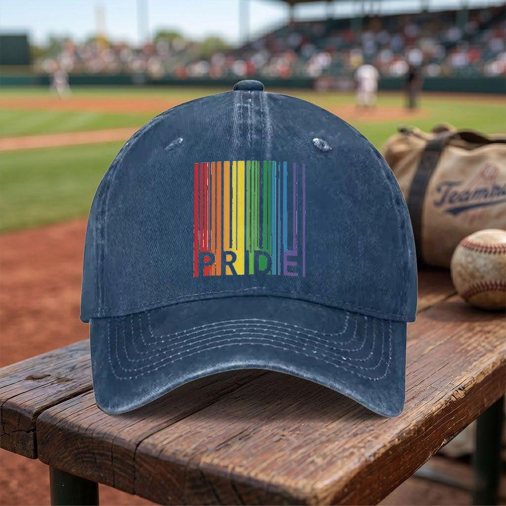 LGBTQ Pride Rainbow Washed Baseball Cap Adjustable Buckle Lightweight Breathable Unisex AllSeason