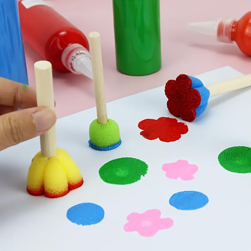 10pcs 5 Colors Mini Flower Sponge Painting Sponge Set Art Painting Supplies Painting Brush Sponge Brush Foam Friction Doodle Tool