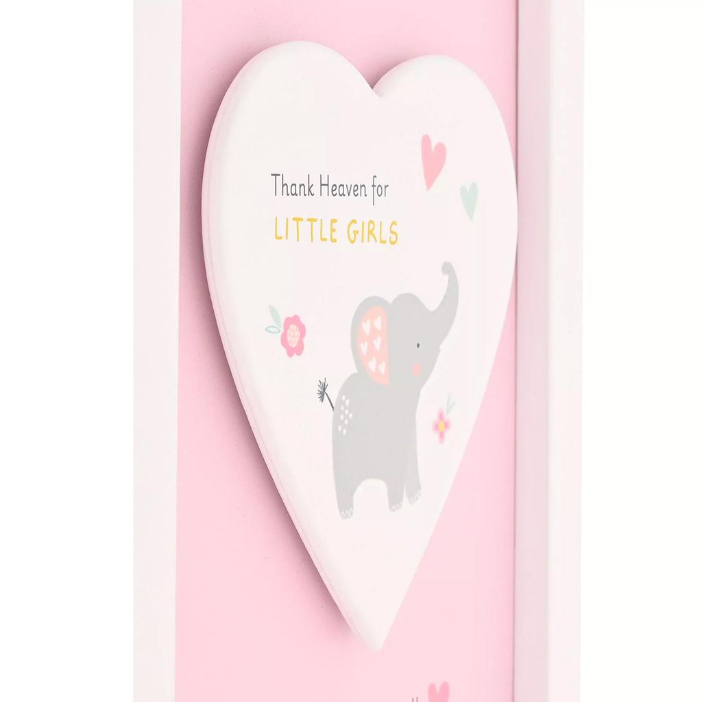 Celebrations Hello Baby Thank Heaven Little Girls Heart Framed Plaque