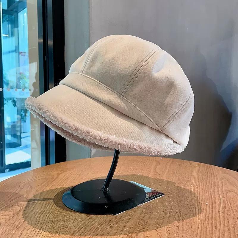 

Берет Серия Осень-Зима Утепленный Теплый Плюс Бархат Восьмиугольная Шляпа Универсальный Большой Обхват Головы Показывает Лицо Маленькая Шляпа Рыбака One Size