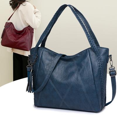 Dámské crossbody kabelky z pravé kůže, velkokapacitní kabelky, kabelky přes rameno
