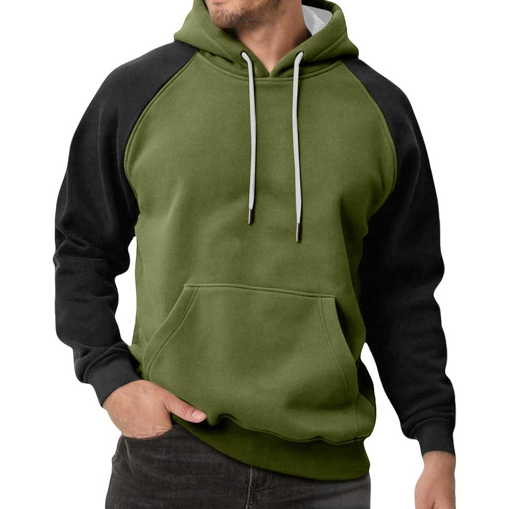 Men's Colorblock Sweatshirt Hoodie Men's Sports Large Size Casual Sweatshirt