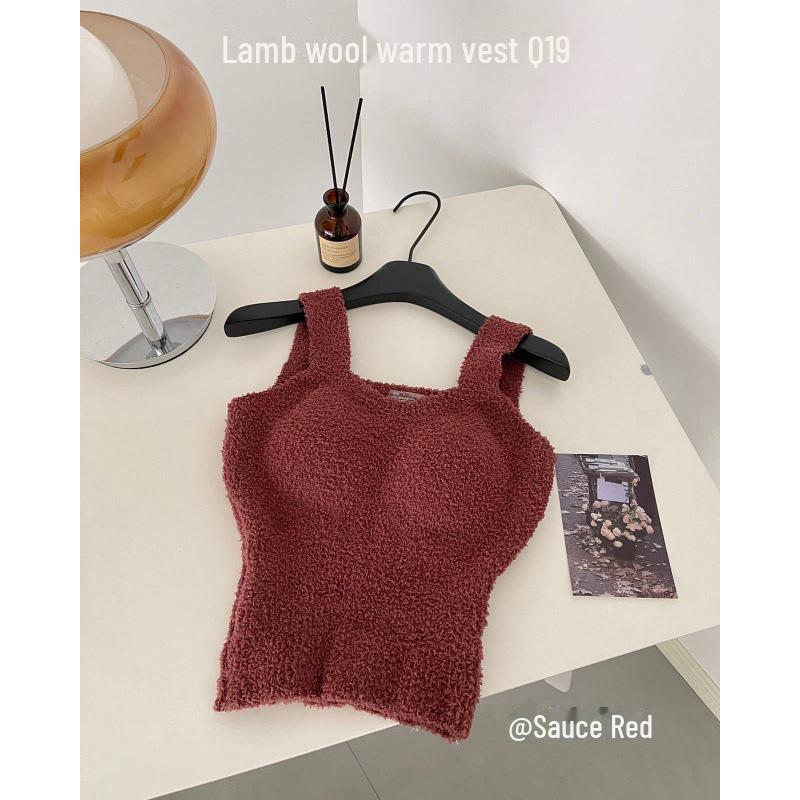 

Женский плюшевый жилет с V-образным вырезом: Теплый, утолщенный, с подкладкой на груди, непромокаемый для осени/зимы One Size (80-130 jin)