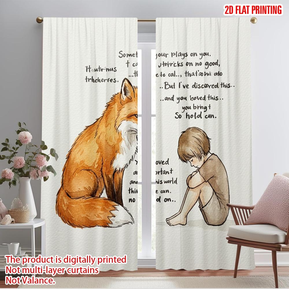 

2pcs 2D flat printing Window Treatment Curtains Kindness Hope Companionship Comfort Polyester Without Electricity Party 52.50×116.00 CM 2pcs