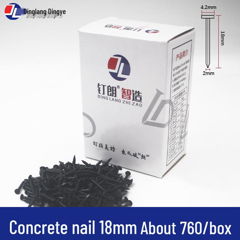 High-Strength Black Steel Nails for Concrete, Picture Hanging & Advertising