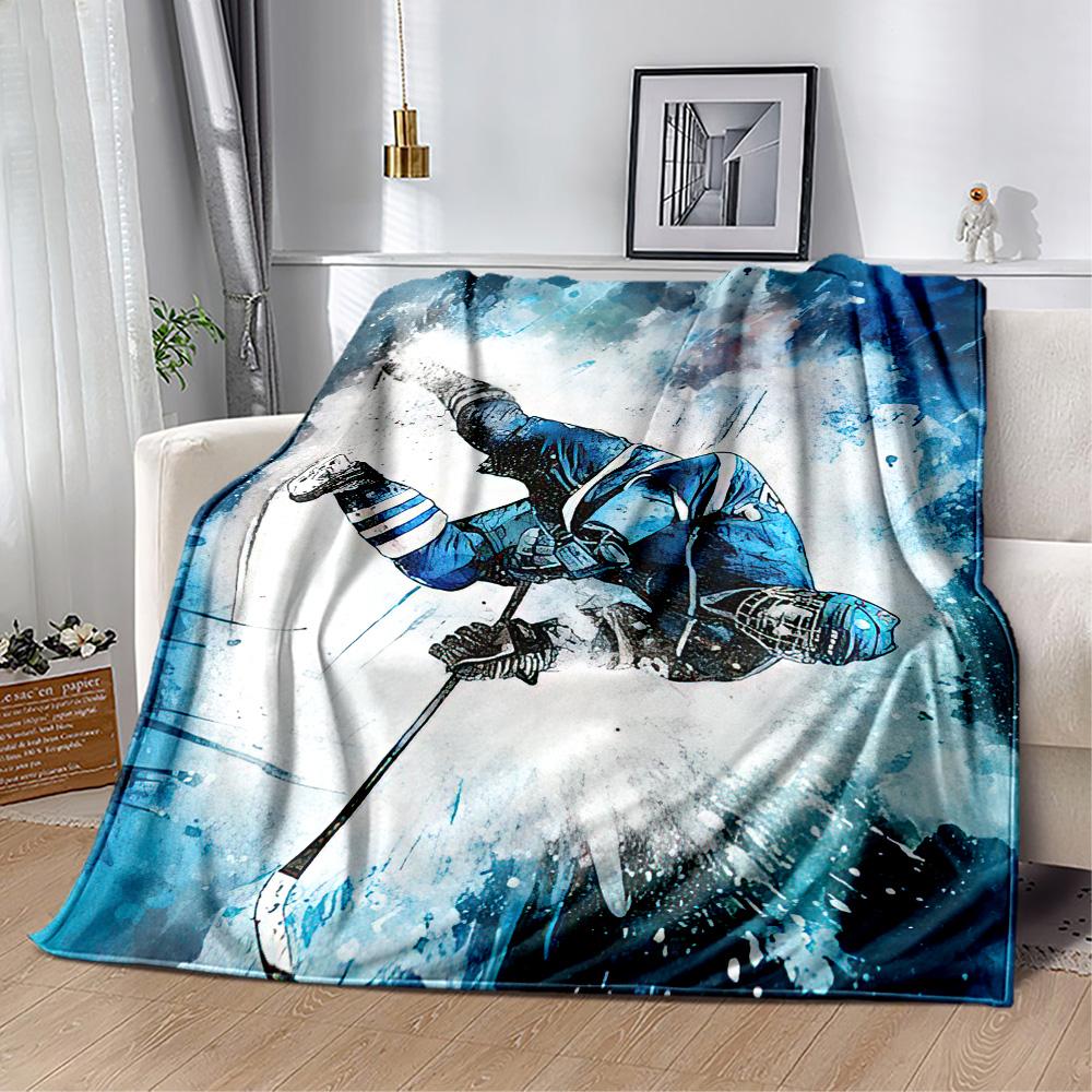 Hockey Blanket Soft & Cozy Great for Office Sofa Chair for All Seasons Playful Design Gift for Travel Home Birthdays