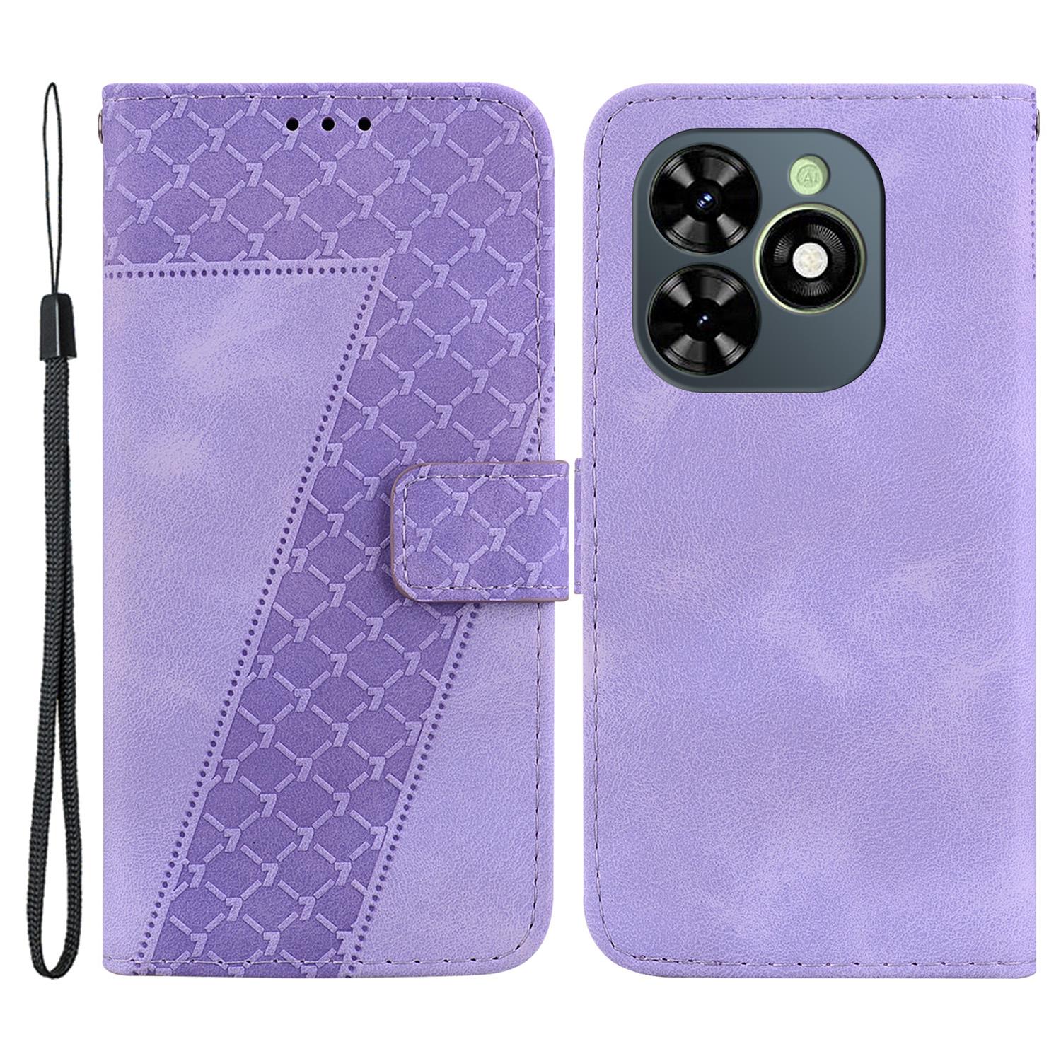 

For TECNO Spark Go 2024 4G/Spark 20/Spark 20C/Pop 8 Case 7-Shape Imprint Leather Phone Wallet Cover C