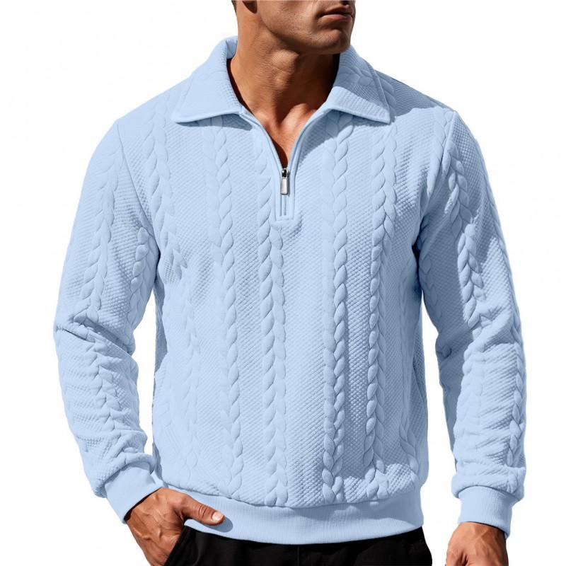 2026 Mens Loose Fit Long Sleeve Polo Sweatshirt Casual Daily Top