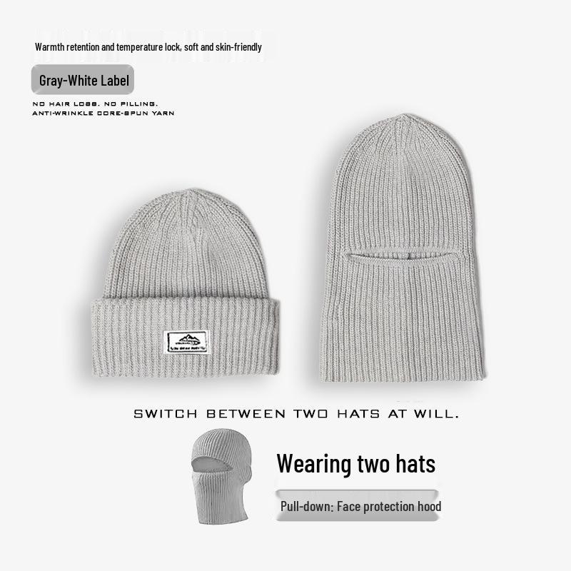 Balaclavă tricotată rezistentă la vânt pentru bărbați: Mască de față caldă pentru ciclism și căciulă de iarnă