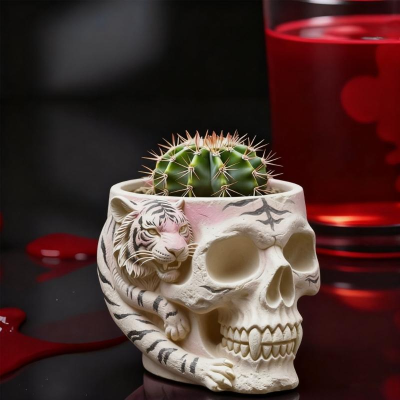Multifunctional Skull Silicone Mold for Resin Jewelry Concrete Crafts Succulent Planter Home Decors Gift Making Project