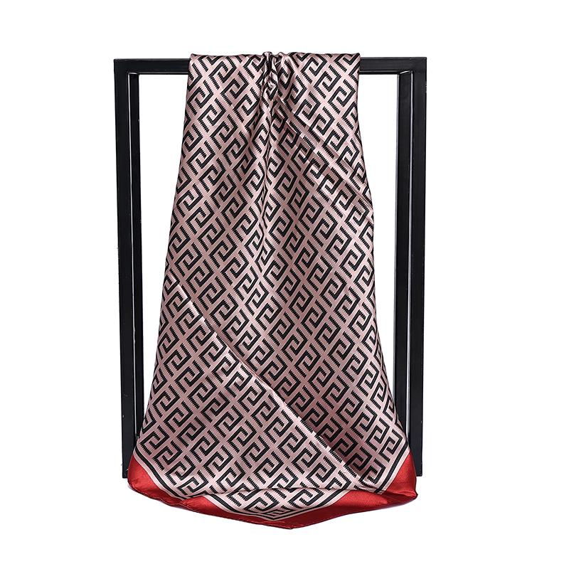 90cm Square Silk Scarf Scarf Top Headwraps Four Seasons Hair Foulard Luxury Bandana Femme Headscarf Women Wrap Hijab Accessories