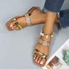 Bathroom Slippers For Women Washable Women'S Summer Rhinestones Non Slip Solid Color Slip On Flat Beach Open Sandals For Woman