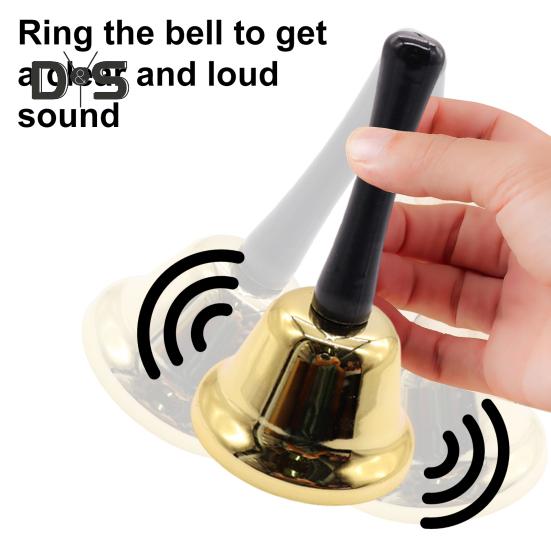 Vintage slitinový ruční zvonek s plastovou rukojetí, super hlasitý, odolný, svatební, večeře, meditace, hudební, výukový, servisní zvonek