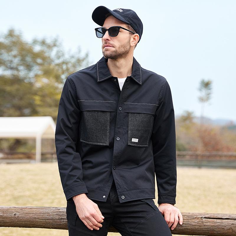 

Men s spring and autumn lapel jackets men s slim fit Korean trendy tops jackets casual coats for men 4XL
