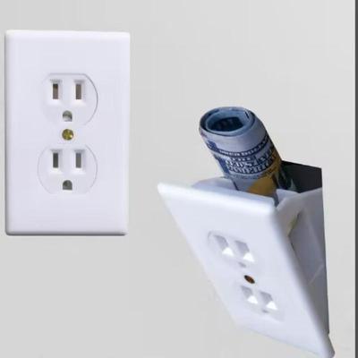 Creative Hidden Wall Socket Storage Box Sight Secret Hide Pills Jewellery Security Container Stash For Coin Cash And Small Items