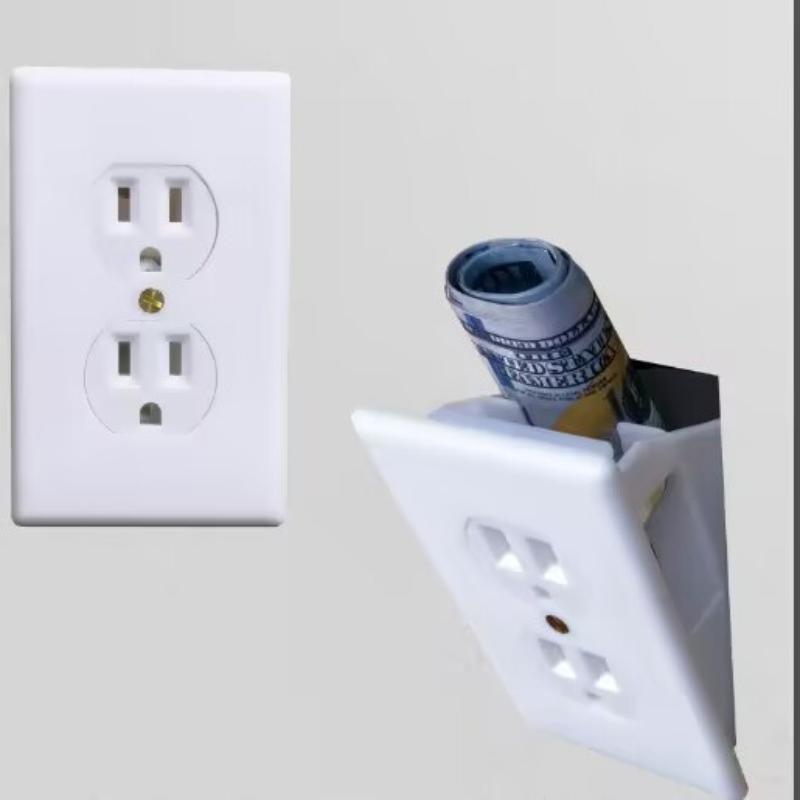 

Creative Hidden Wall Socket Storage Box Sight Secret Hide Pills Jewellery Security Container Stash For Coin Cash And Small Items білий