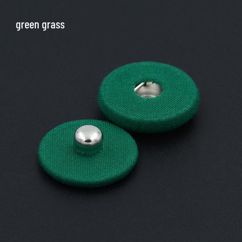 Metal Snap Button with Colored Fabric Cover - High-End Copper Male-Female Hidden Buckle