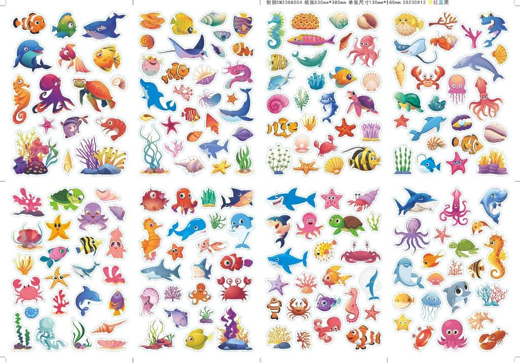 Adorable Cartoon Ocean Themed Children s Suitcase With Interactive Diy Stickers For Family Fun