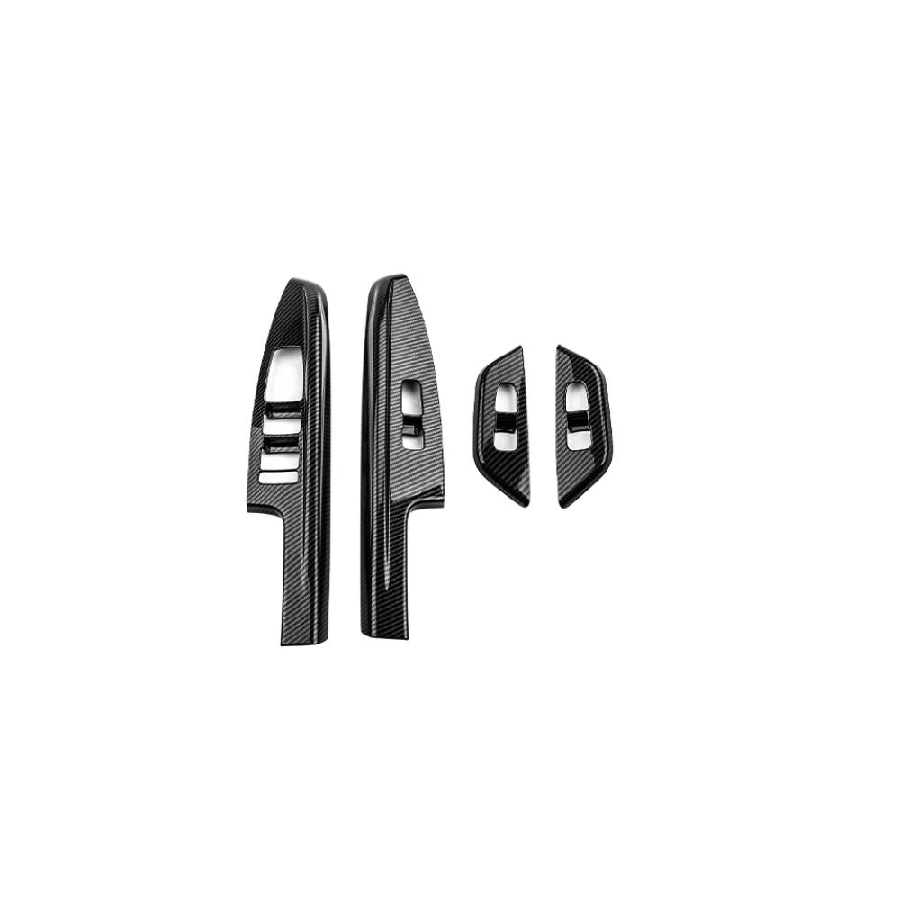For KIA Carnival KA4 -2026 Car Tuning Carbon Fiber Window Button Cover Trim Interior Replacement Parts Accessories LHD
