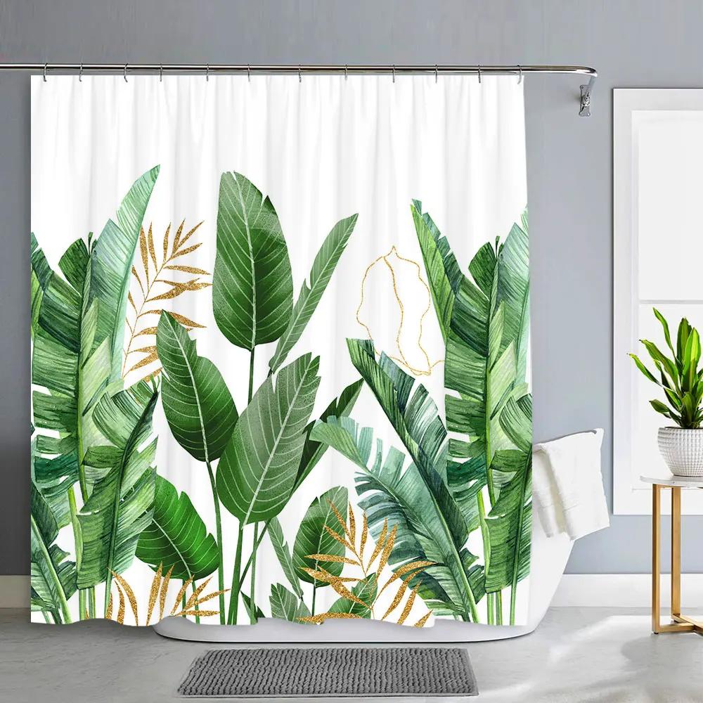 Spring Floral Hummingbird Shower Curtain for Bathroom Watercolor Flower Bird Modern Decor Machine Shower Curtains Bathroom Decor