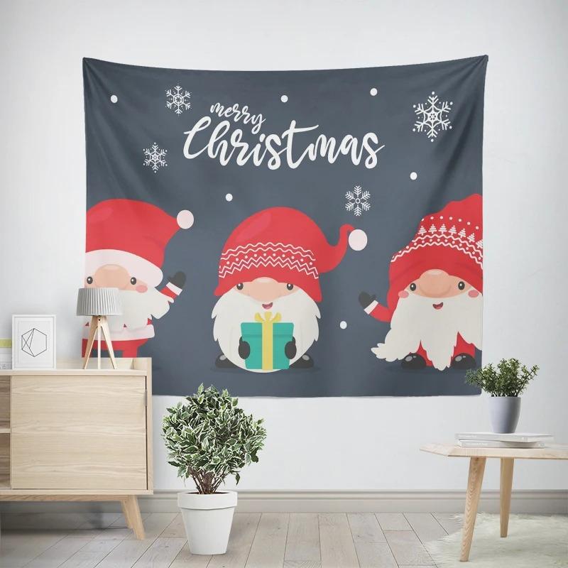 

Рождественский новогодний узор с оленьими санями, гобелен для гостиной, дивана, салона автомобиля, декоративный гобелен 100x75cm