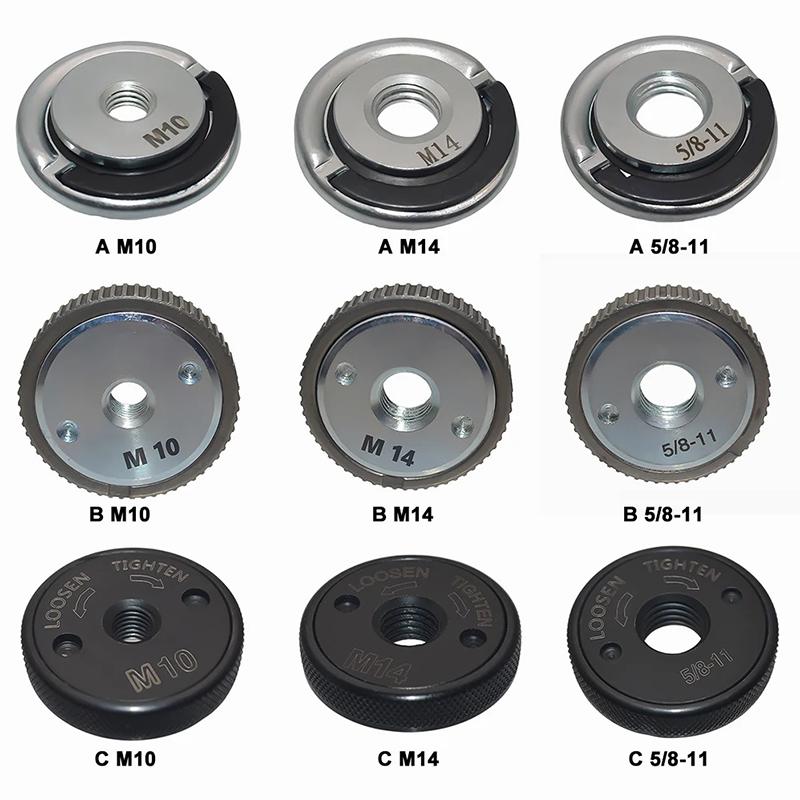 Winkelschleifer Selbstsichernde Pressplatte M10 M14 5/8-11 Gewinde Winkelschleifer Platte Schnellspannflanschmutter Kraftspannfutter Werkzeug