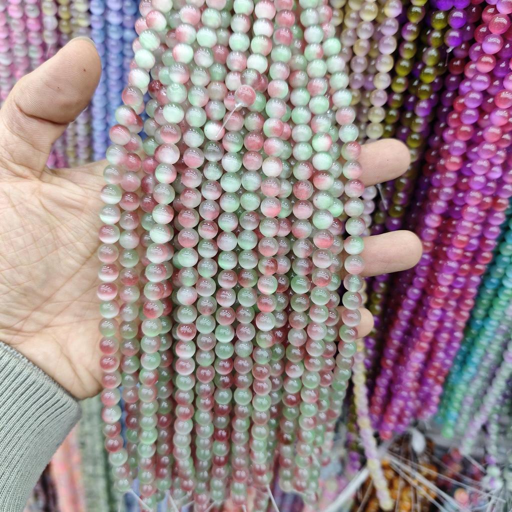 8mm Cat's Eye Stone Beads: Single, Double, Triple-Color, DIY Jewelry Round Beads