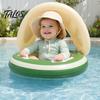 Baby-Schwimmring mit Baldachin, Aufblasbarer gestreifter Pool-Schwimmring für Kleinkinder Jungen Mädchen, UV-Sonnenschutz-Schwimmring mit Sicherheitsitz, Griff