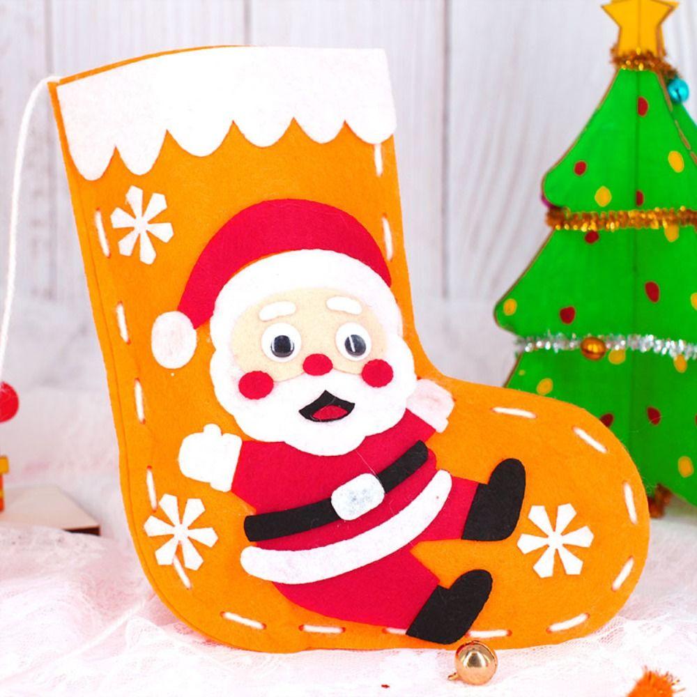 Snowman DIY Christmas Stocking House Decoracion Portable Elk Xmas Bag Hangable Christmas Sock Xmas