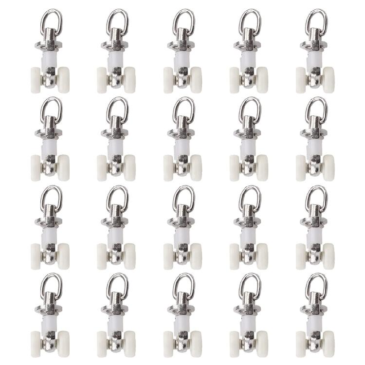 20PCS Aluminum Curtain Gliders Curtain Movement Rollers For Homes and Hotel Setting Noise Reduction Curtain Tracks